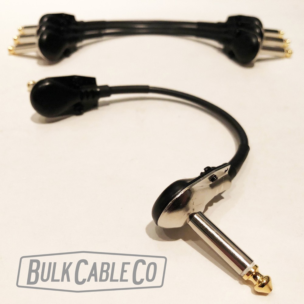 6" Pedal Patch Cables - 4 Pack - George L's 155 Cable - Black Pancake Connectors