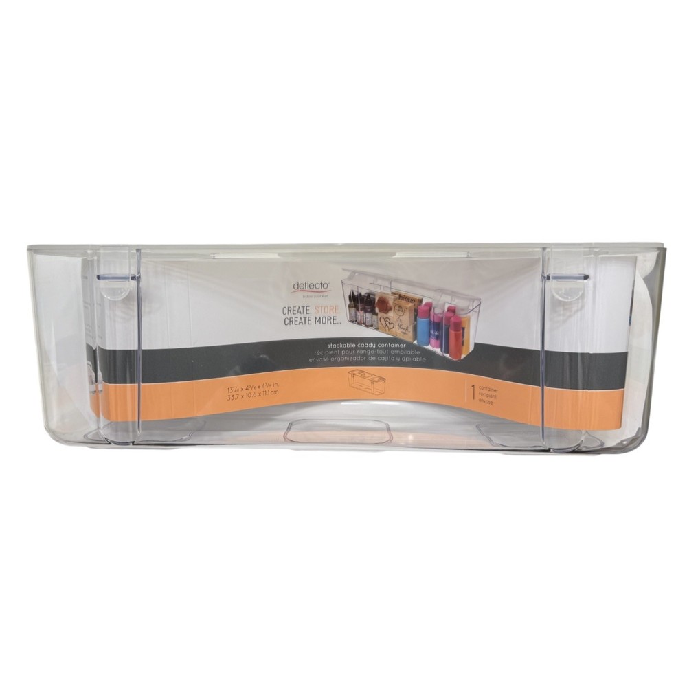 Deflecto Caddy Stackable Organizer Compartment, Large, Clear (29301CR) NWT!!