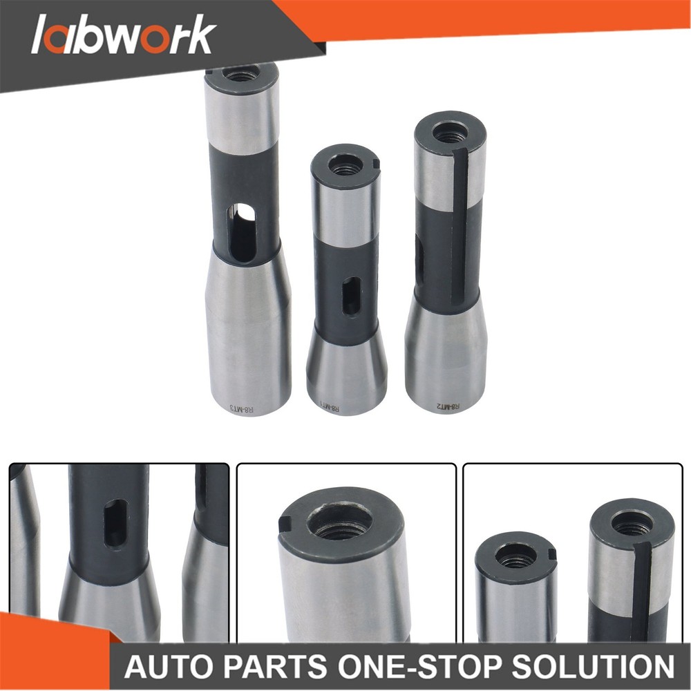 Labwork Precision Ground R8 Shank 3pc Adapter for Milling Machine Arbors