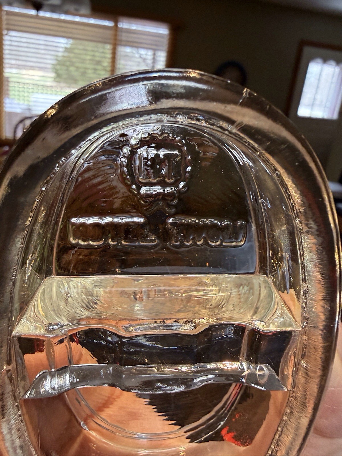 Hotel Tivoli Portugal Glass Ashtray Trinket Dish 4” X 2.5” Heavy Clear Glass