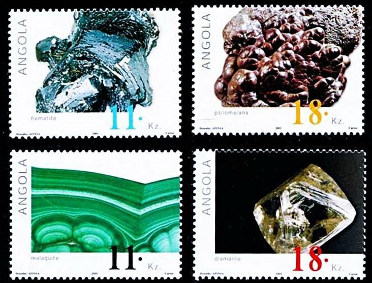 👉 ANGOLA 2001 MINERALS MNH
