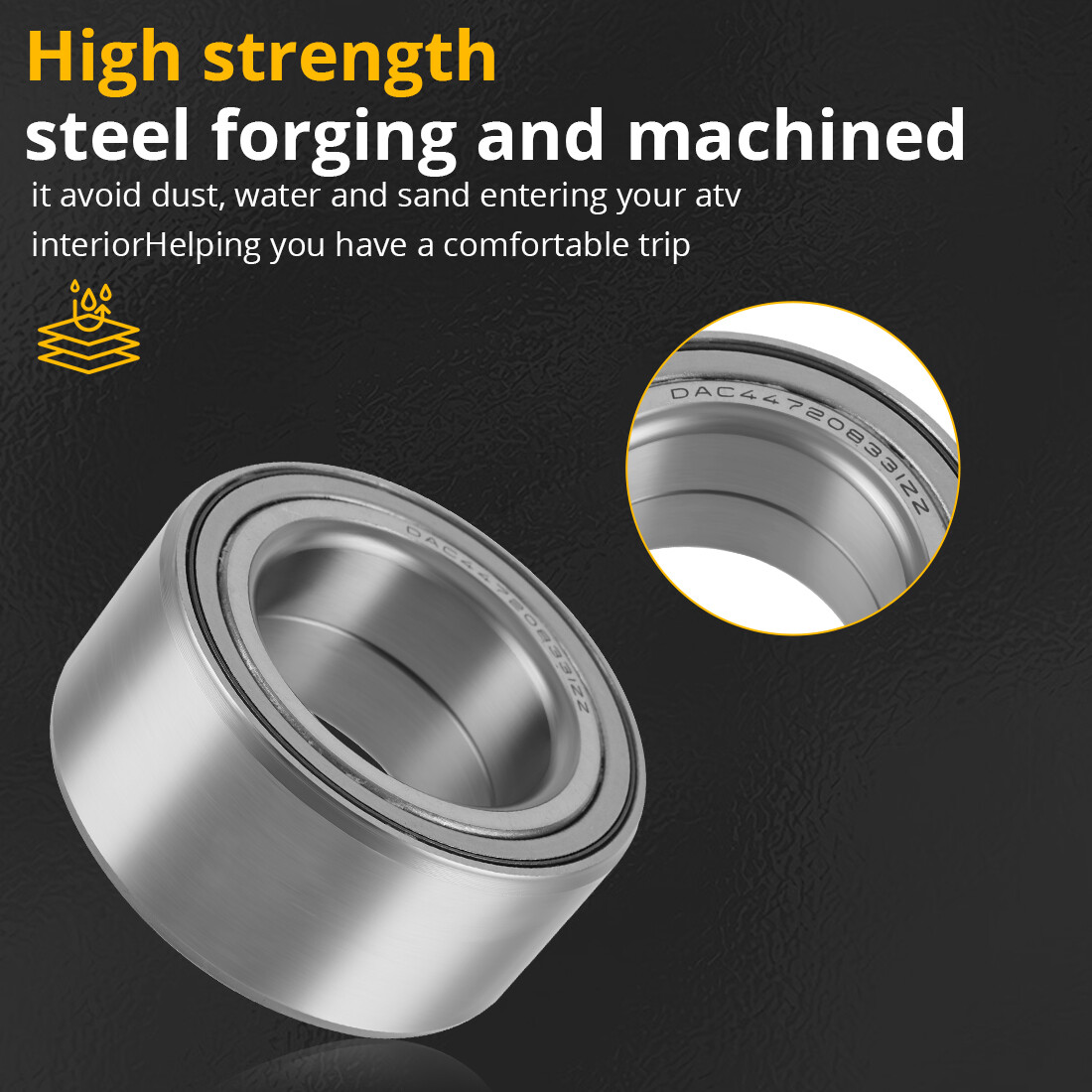 2 Front/Rear Wheel Hubs Rotor Bearing Studs for Polaris RZR XP 4 1000 2014-2023