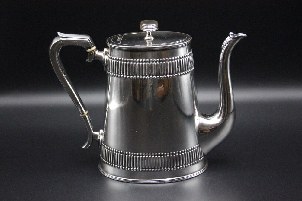 MAPLE & CO. London Ribbed Silverplate Teapot #2998