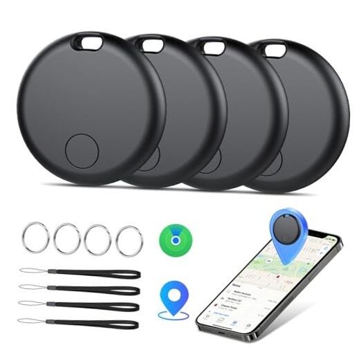 Air Tracker Tags-4 Pack: Smart Bluetooth Tracker, Item Finder 4 carbon black