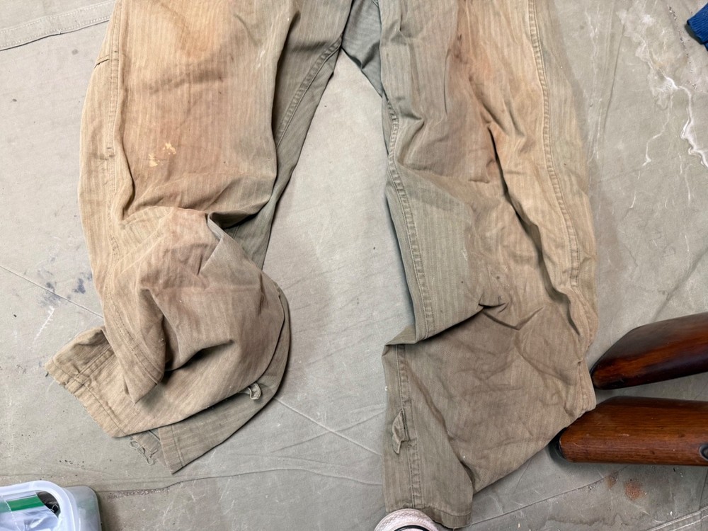 ORIGINAL WWII US ARMY HBT OVERALLS COVERALLS-MEDIUM/ LARGE 42R