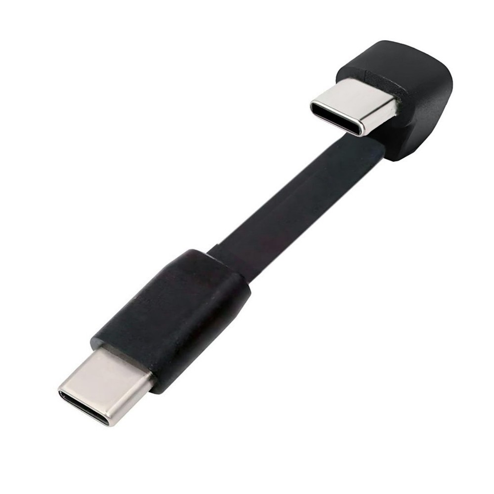 USB C Short Flat Cable 180 Degree Angled PD 65W Fast Charge Data Cable 64MM