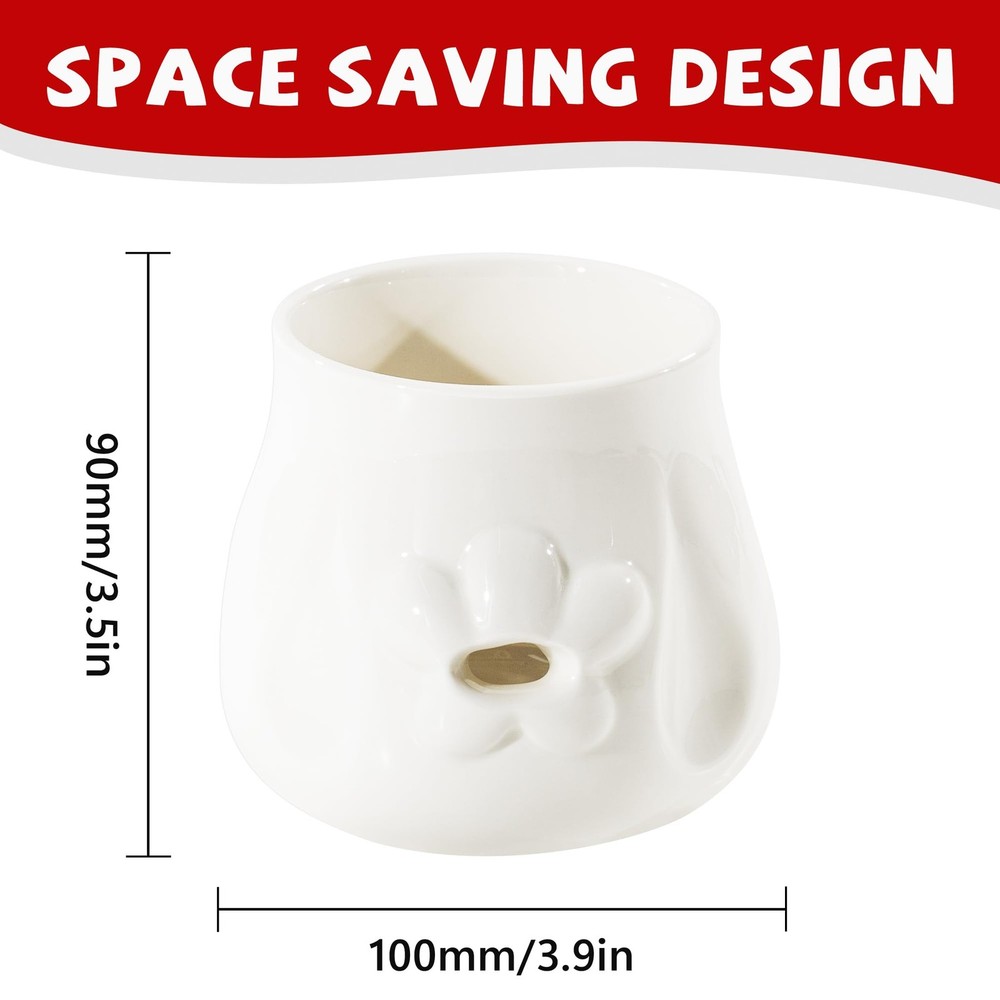 LiZhao Egg Yolk Separator, Ceramics Cute Egg Separator White Separator, Pract...