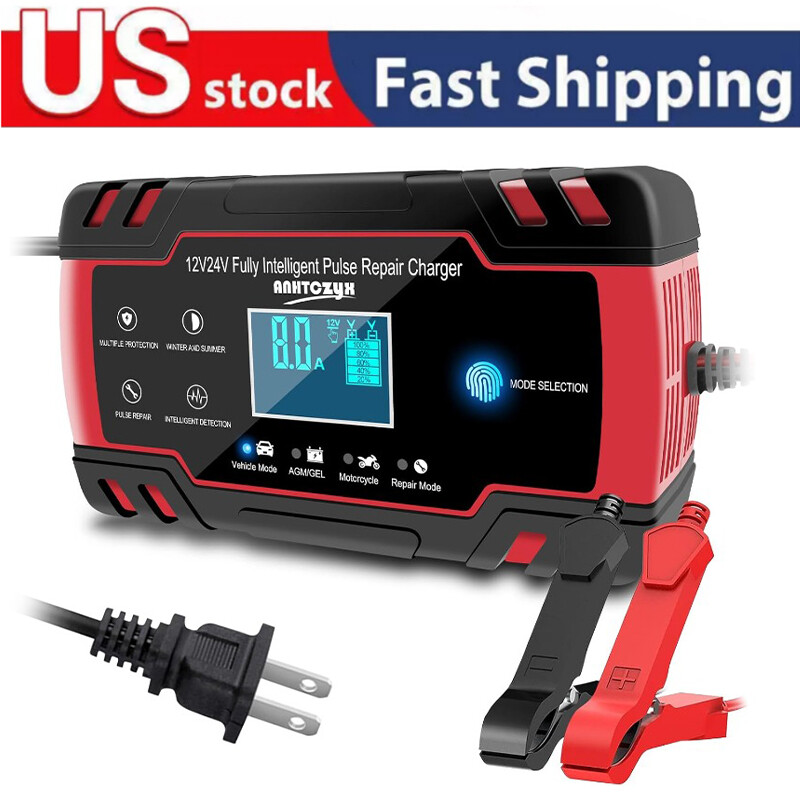 Smart 12V/8A 24V/4A Automatic Battery Charger With Temperature Compensation