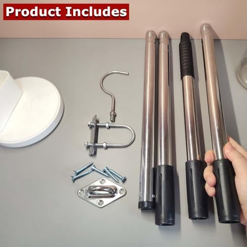 Attic Pull Down Hook System Kit, Heavy Duty Ladder Door Stairs Puller Rod Pole