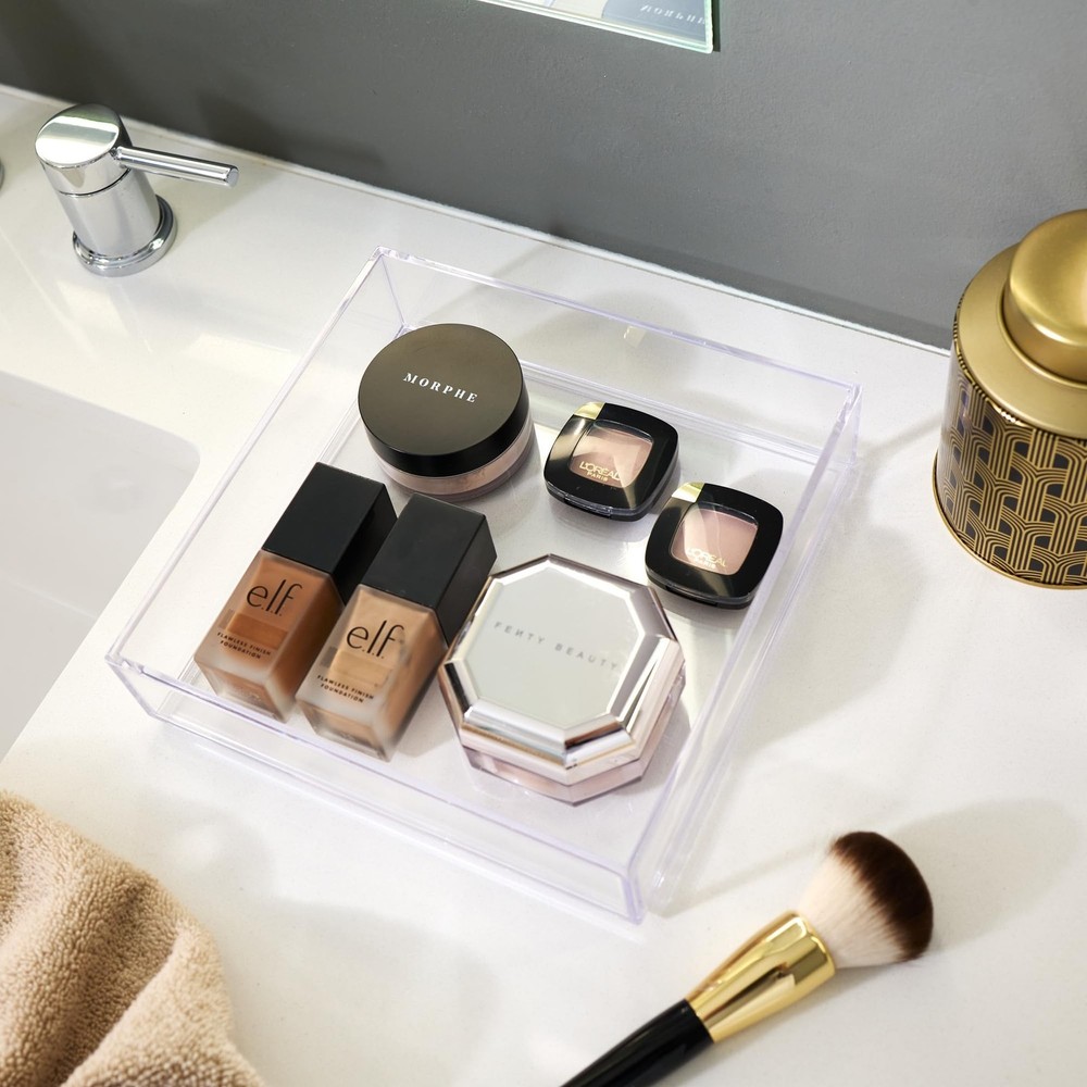 iDesign Stackable Makeup Drawer Organizer Tray - Vanity Organizer or Desk Org...