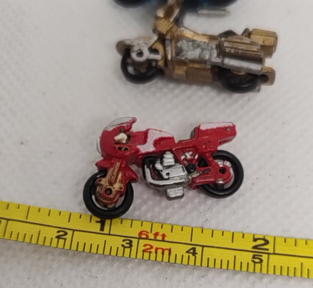 3 Micro Machines Motorcycles In Poor Condition