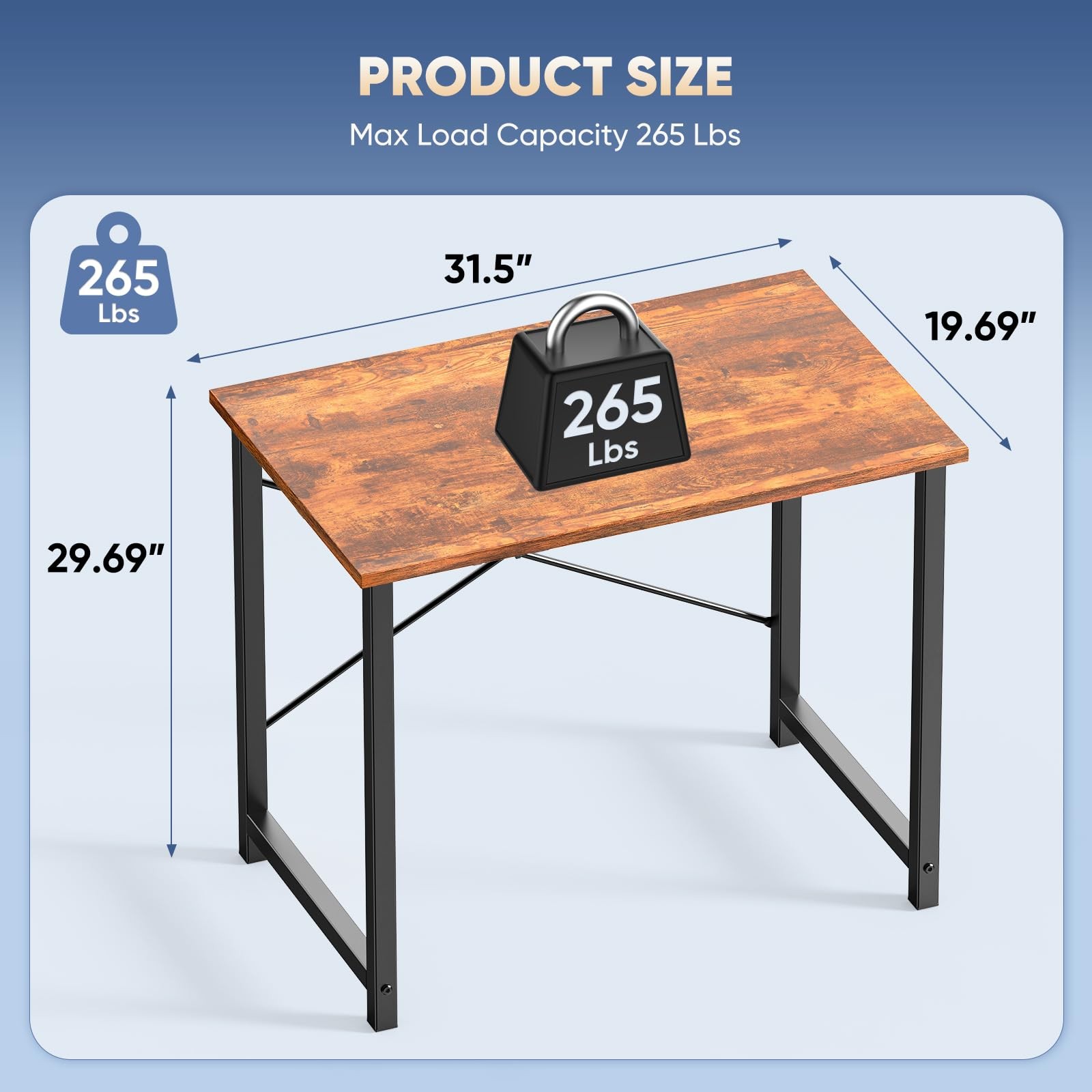 32 in Small Computer Desk for Home Office Modern Study Work Table Simple Style..