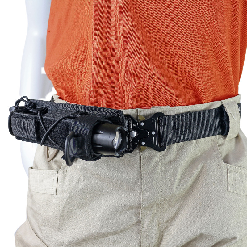 Tactical Molle Flashlight Holster Utility Heavy Duty Pouch Horizontal Carrying