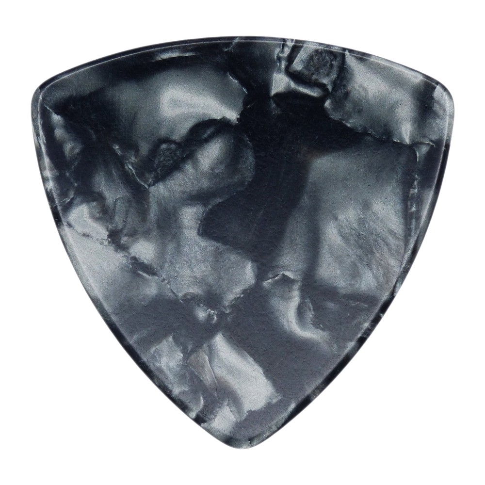 Celluloid Black Pearl Guitar Or Bass Pick - 0.71mm Medium - 346 Rounded Triangle