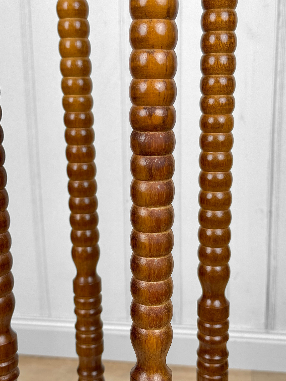 Vintage Traditional Turned Walnut & Marble Plant Stand Pedestal