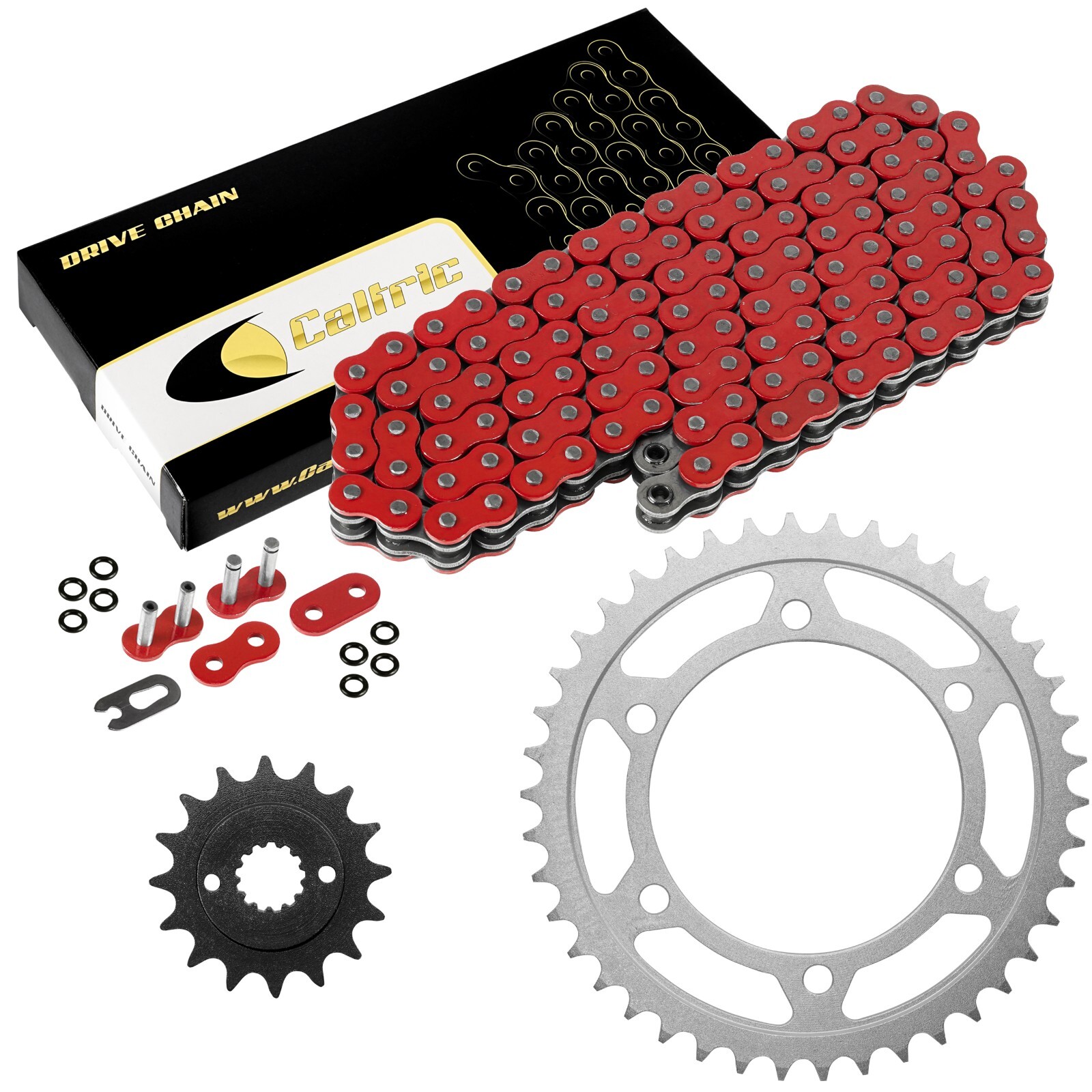 Red O-Ring Drive Chain & Sprocket Kit for Kawasaki EN500 Vulcan 500 Ltd 96-05