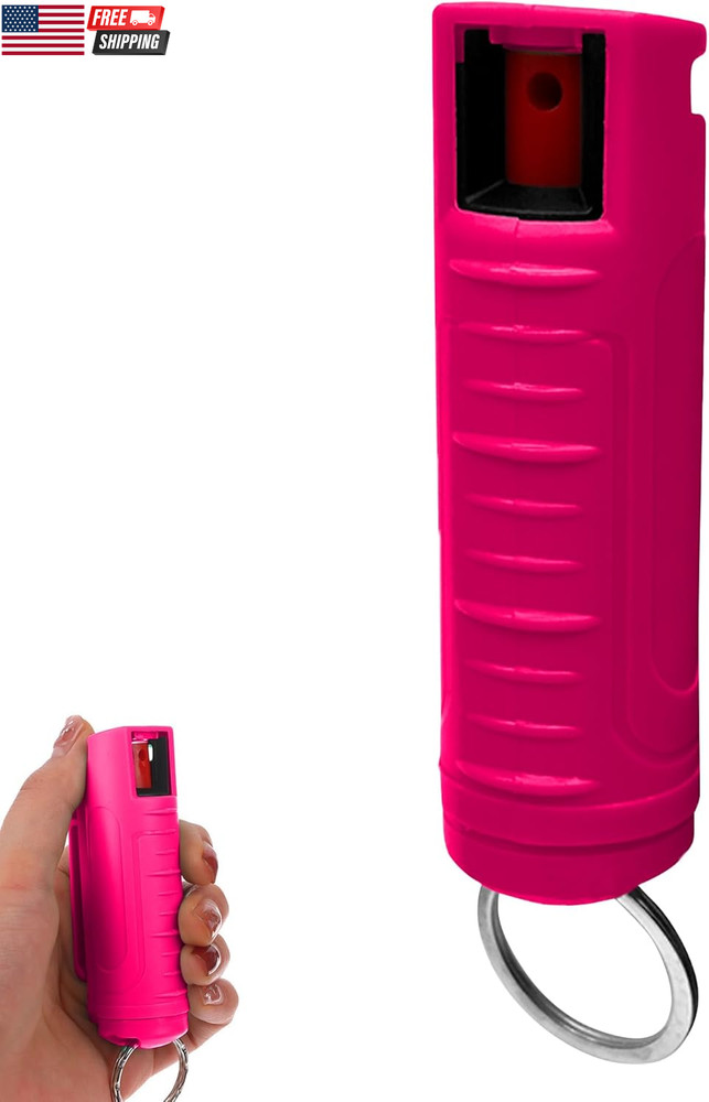 Hardshell Pepper Spray - 12Ft Range, Max Strength, UV Dye Identifier, Anti-Leak