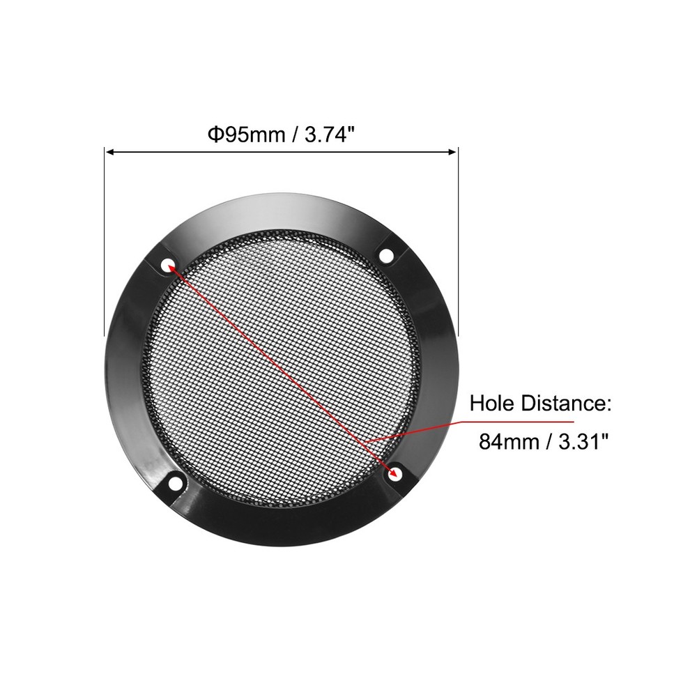 2pcs 3" Speaker Grill Mesh Decorative Circle Woofer Guard Protector Black