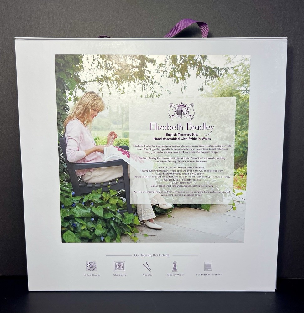 ELIZABETH BRADLEY NEEDLEPOINT KIT $240 RETAIL, FALL BELL PULL W/DAMAGED BOX