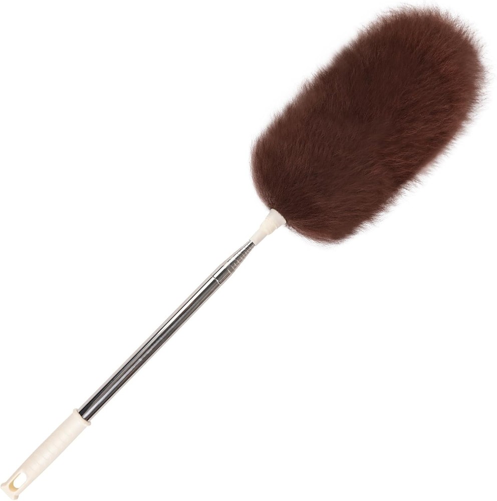 Lambswool Duster 14'' Length Solid Wooden Handle Leather Hang Strap Cleaning