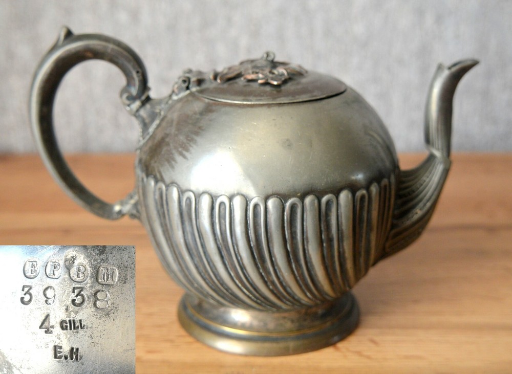 GERMANY TEAPOT 19th CENTURY 'E P B M 3938' hallmarked TABLEWARE