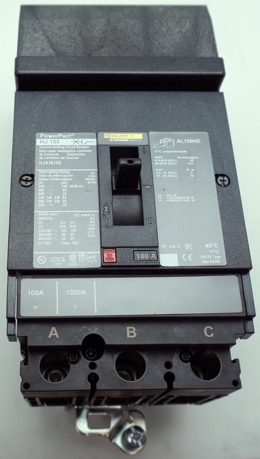 HJA36100 Square D 100 Amp Circuit Breaker NEW in Factory Sealed Box