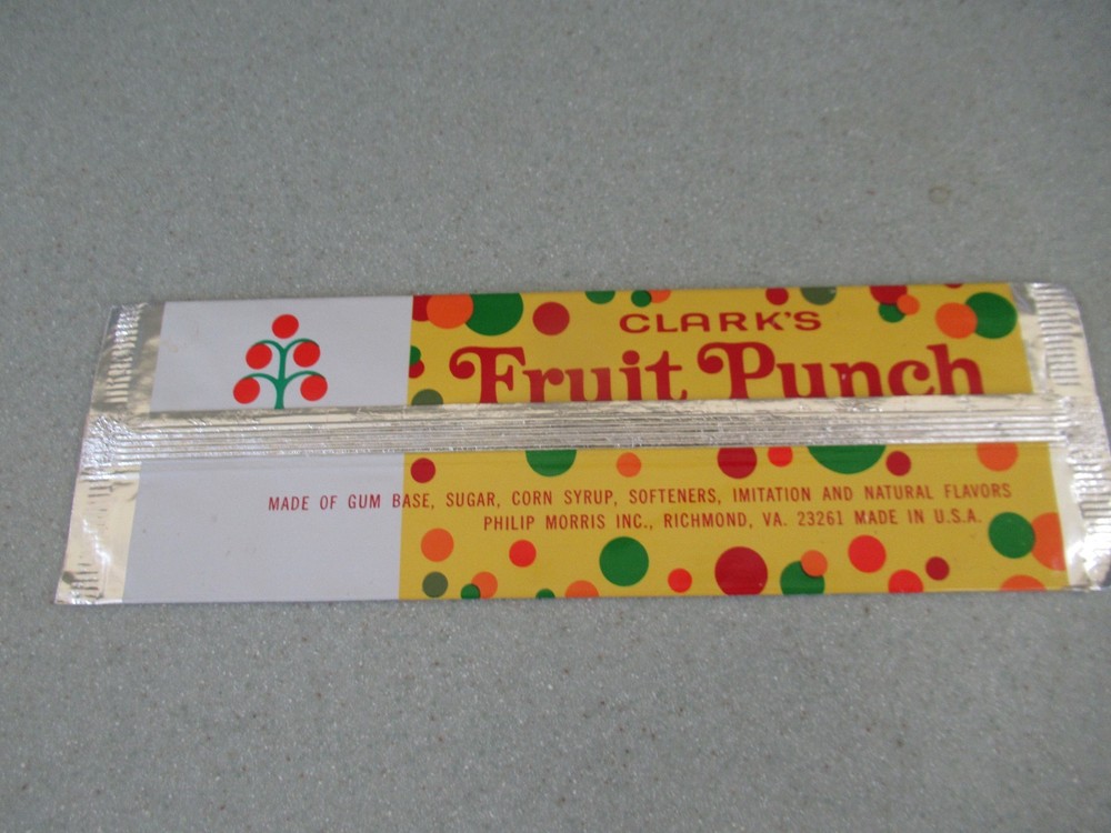 Clark's Fruit Punch Superstick chewing gum package