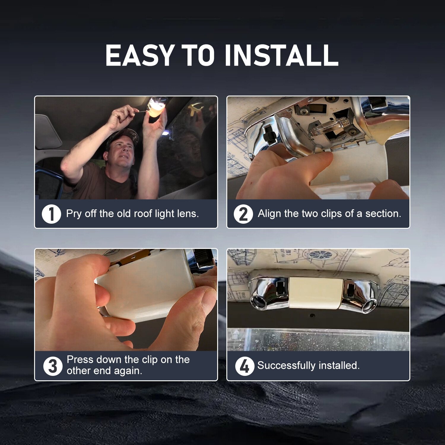 New Dome Ceiling Light White Clear Lens Cover for 1980-1996 Ford F-150 F-250