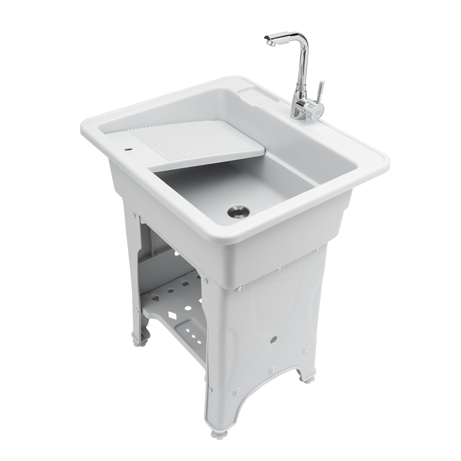 Utility Sink Laundry Tub with Faucet & Basement for Laundry Room Garage or Shop