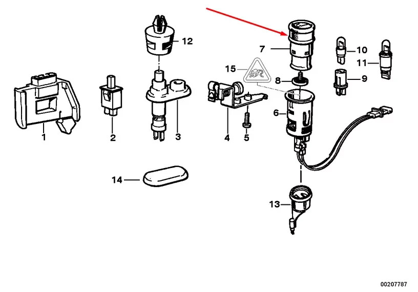 BMW 1988-05 OEM Genuine Cigarette Lighter Socket Element