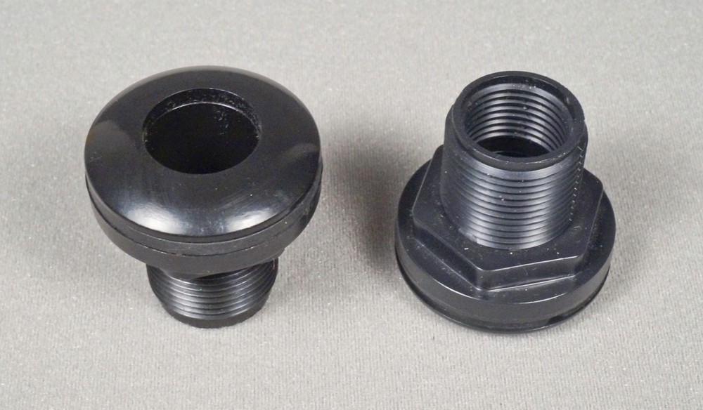 1/2"  0.5" Slip x Thread  Bulkhead Fitting by CPR with Silicone Washer