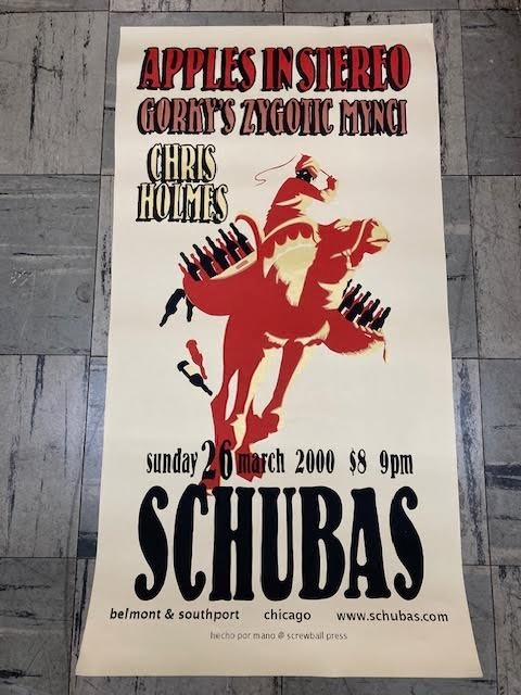 APPLES IN STEREO show poster Elephant 6 Gorky's Zygotic Mynci SCHUBAS 2000