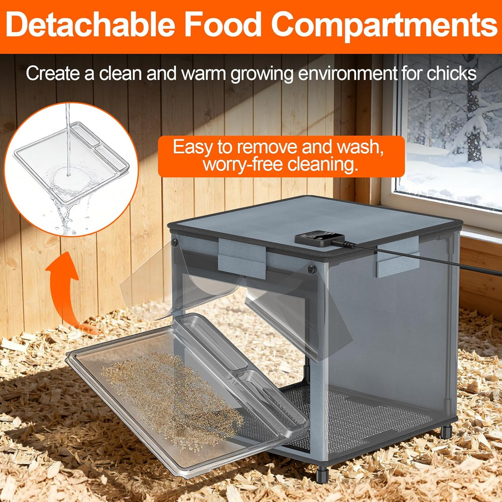 Chicken Brooder Box for Chicks, Revamped Chick Brooder Heater with Adjustable Te