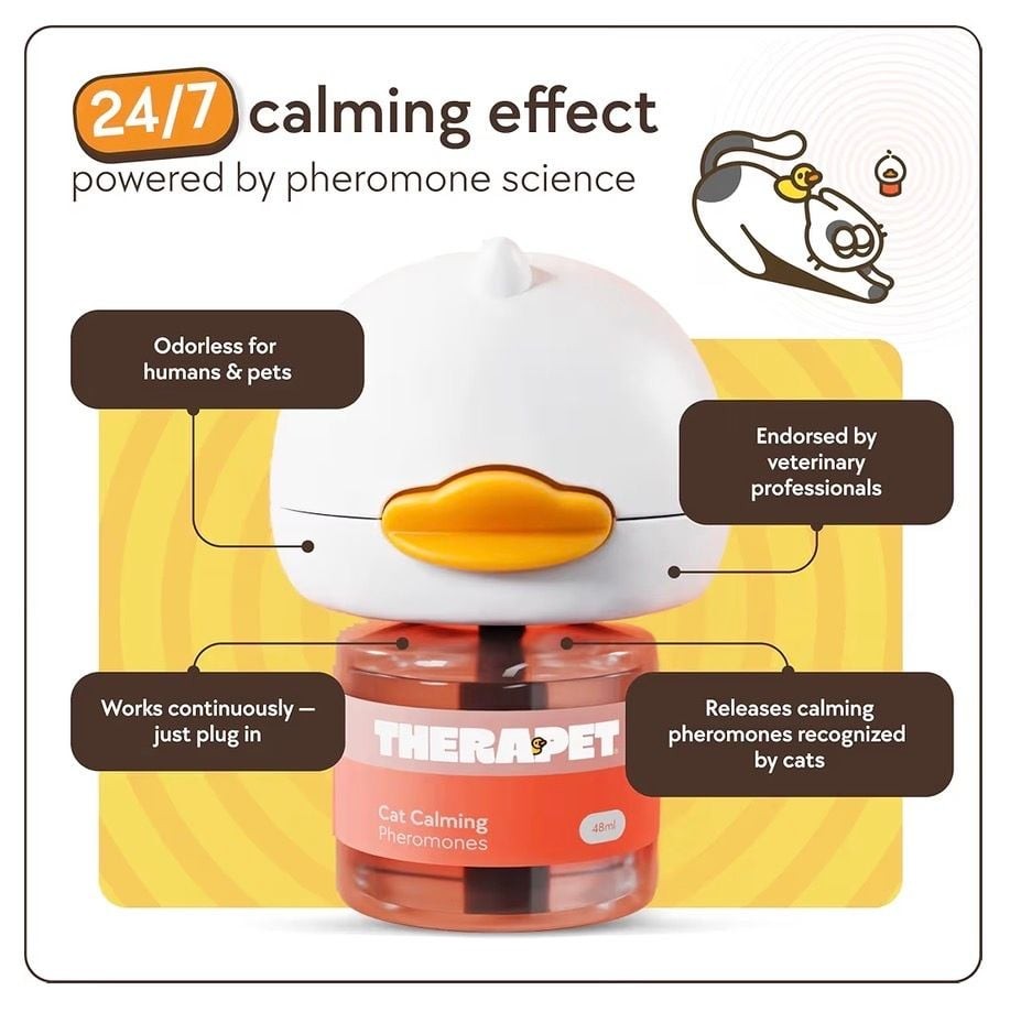 TheraPet Cat Calming Pheromone Diffuser Kit, 1 Diffuser and 2 Refills (48ml each