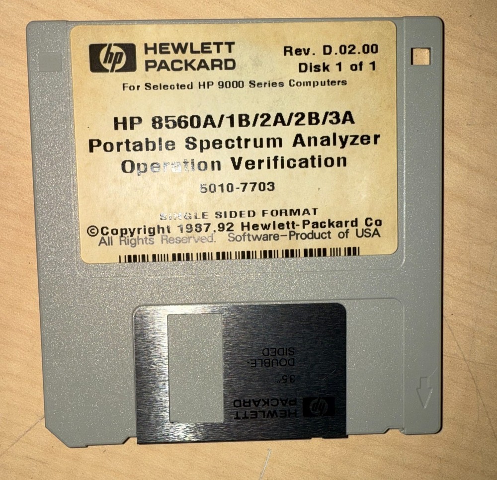 HP 8560A/1A/1B/2A/2B/3A Portable Spectrum Analyzer Operation Verification #B2