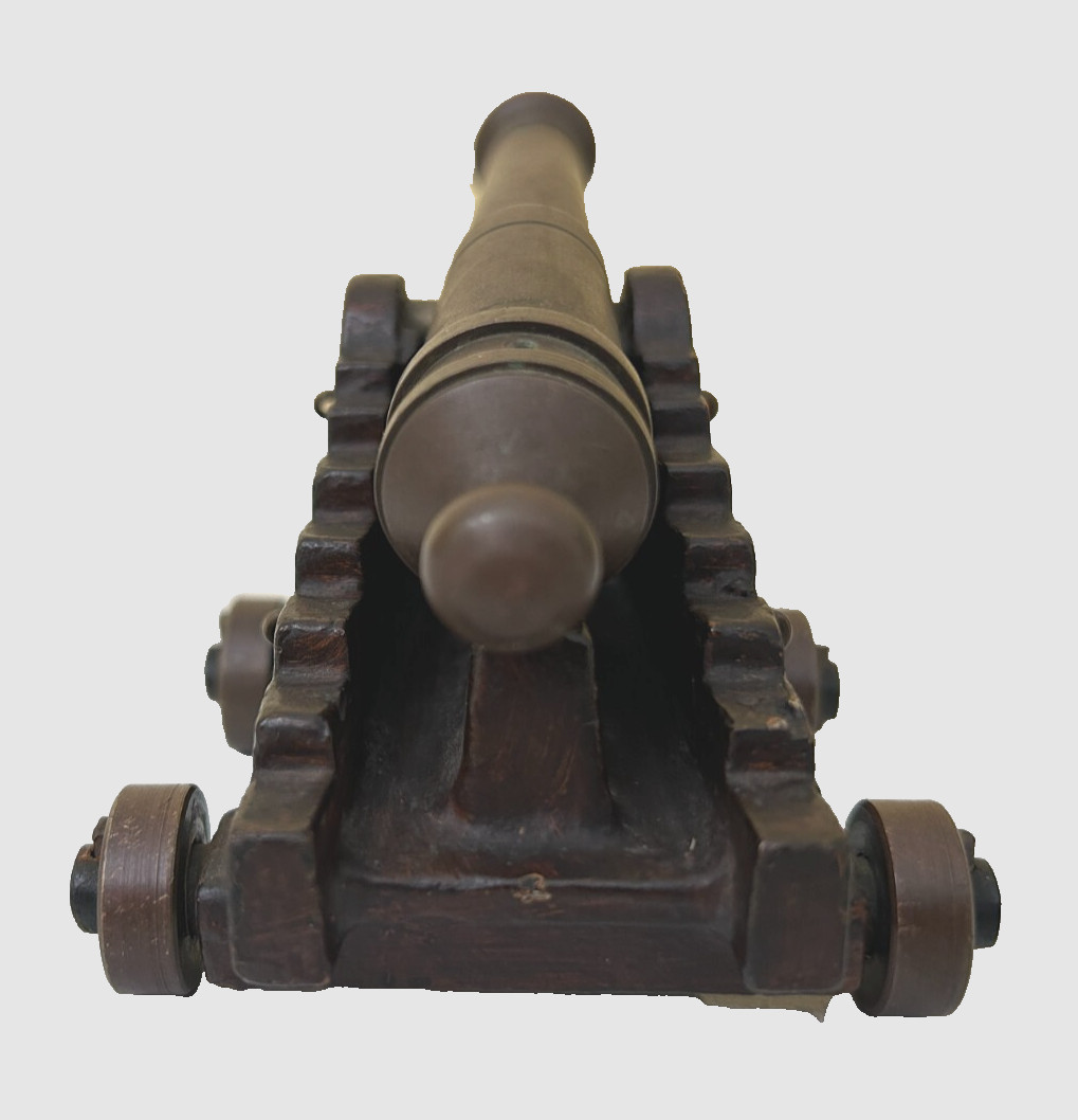 Reproduction U.S. Garrison Cannon Cast Iron With Brass Barrel Exceptional Detail