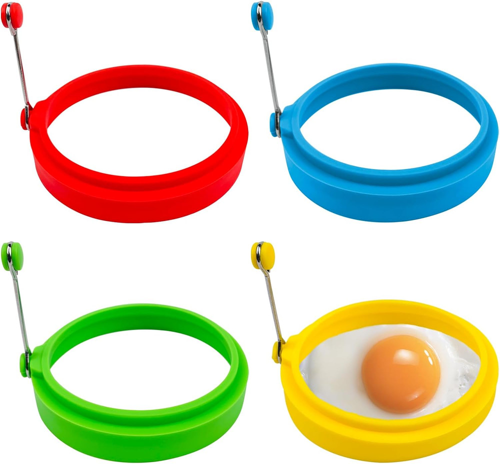 Silicone Egg Ring Molds Fried Non-Stick Egg pancakes Cooker Kitchen Tools 4Pack