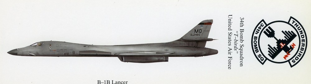 B-1B LANCER - 34th BOMB SQUADRON  BOOKMARK