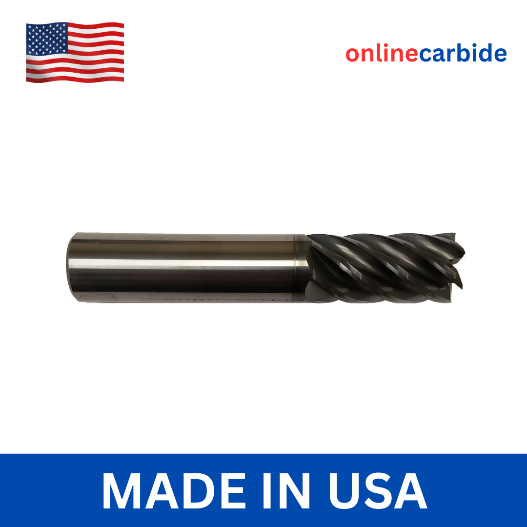 5/8" 6 Flute Carbide End Mill High Performance Square End AlCrN Coated USA Made