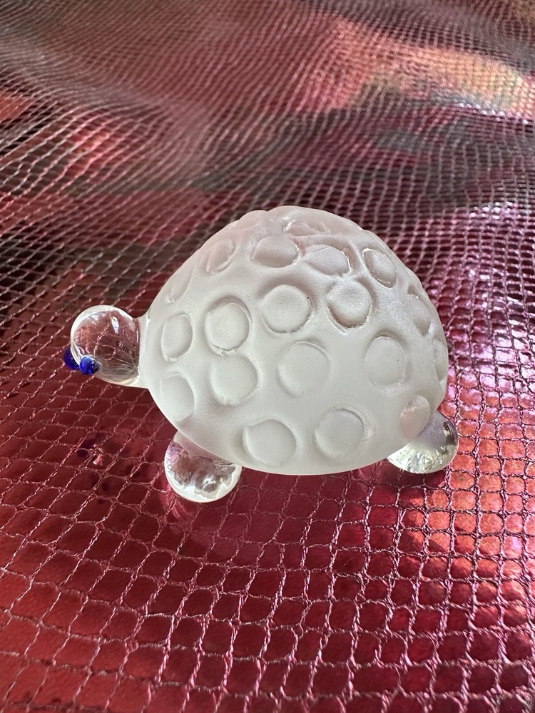 Frosted Crystal Turtle Figurine