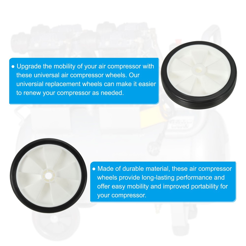 2Pcs 6" Universal Air Compressor Wheel with 0.5" Hole, White