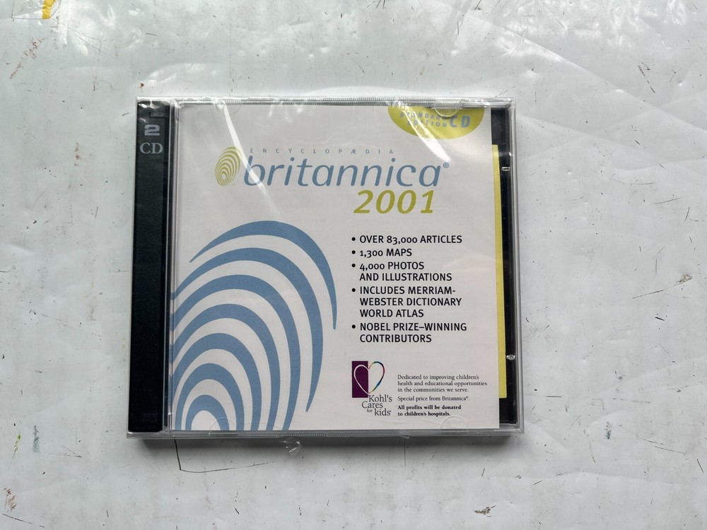 Encyclopedia Britannica 2001 Standard Edition CD Software Windows 95 98 2000 ME