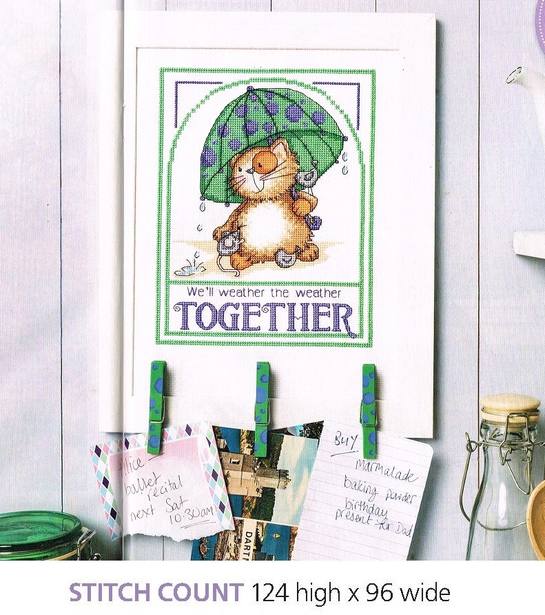 RAINY DAY KITTY   CROSS STITCH  PATTERN ONLY   EQ - RWY