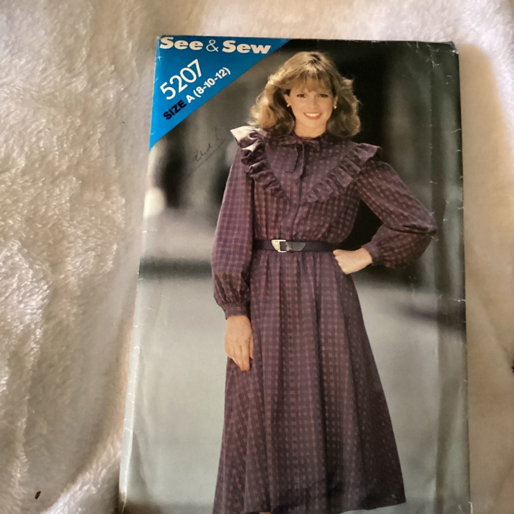 1980s…  VINTAGE  SIMPLICITY SEE & SEW PATTERN #5207…. Has been cut