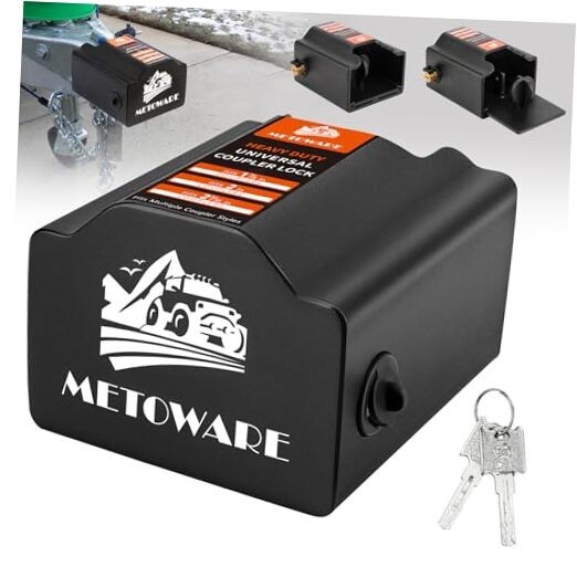 Universal Trailer Coupler Lock with Fixed Slider - Heavy Duty Anti-Theft Lock