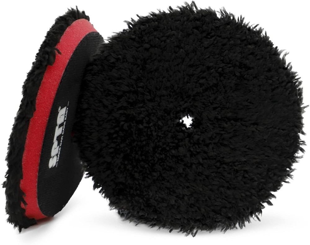 6 Inch Microfiber Polishing Pads 2-Pack Hook and Loop Backing for Car Buffer