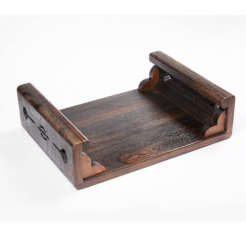 Sinobest Wood Stool Rectangular Bed Step Stool Large Surface Step Ladder For