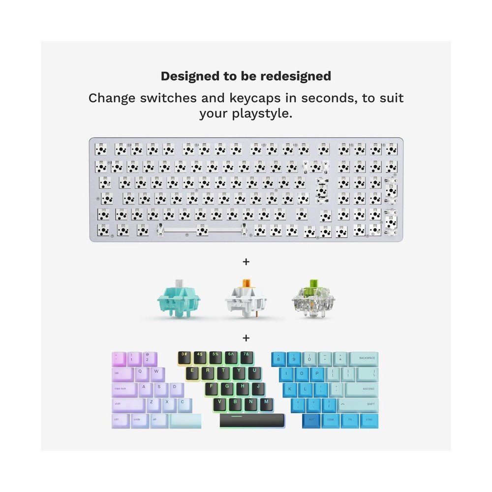GLORIOUS GMMK 2 Small Gaming Keyboard Base- Barebones Kit- TKL Hot ... Fast Ship