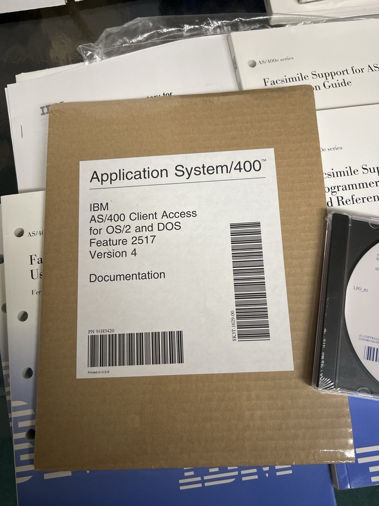 Vintage iBM AS/400 V3&V4 Documentation +Software Lot Sealed Client Access &CD