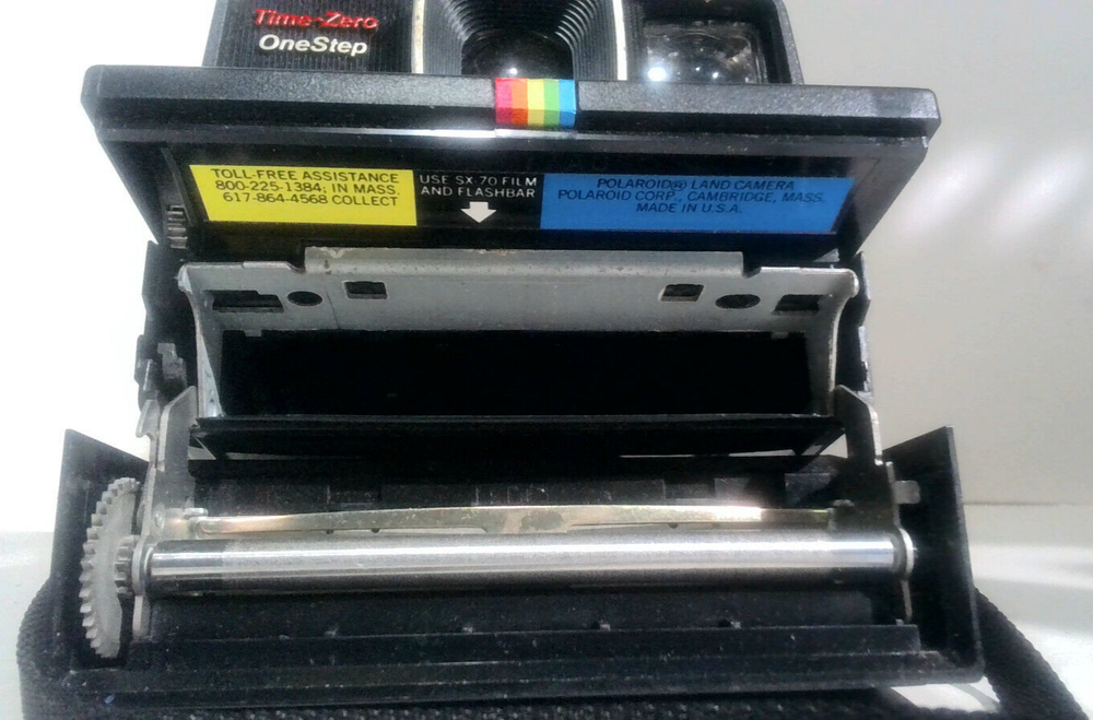 VINTAGE Polaroid Land Camera Time-Zero One Step Sylvania SUPER 10 Flash Untested